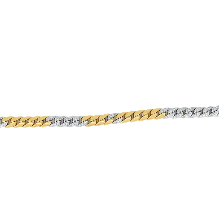 Pomellato 18k Yellow White Gold Diamond Curblink Chain Bracelet