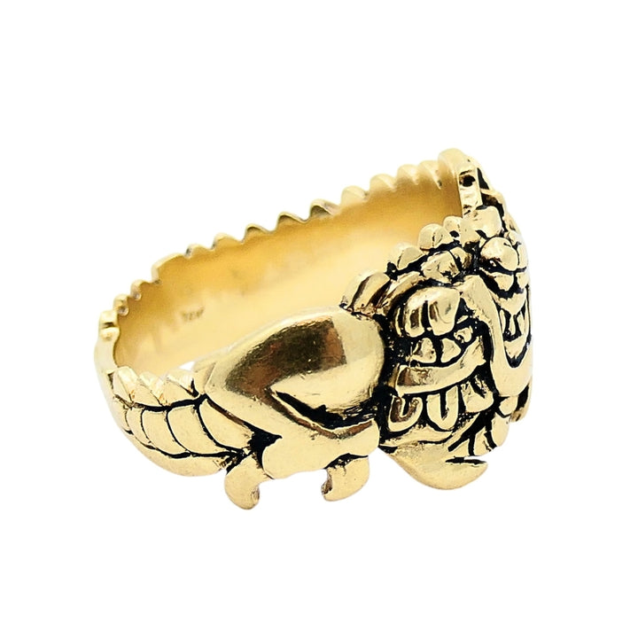 Vintage Dragon Ring 14k Gold Men Jewelry