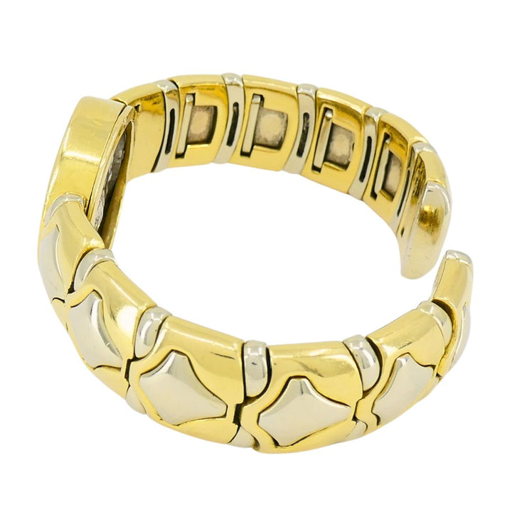 Bulgari Monete Silver Ancient Coin 18k Two Tone Gold Cuff Bracelet