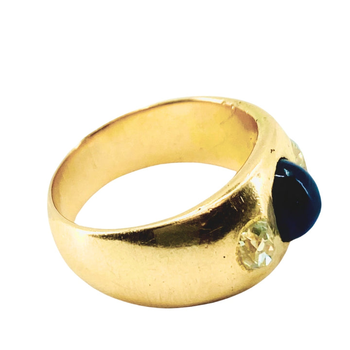 Vintage Gold Ring Three-Stone French Band