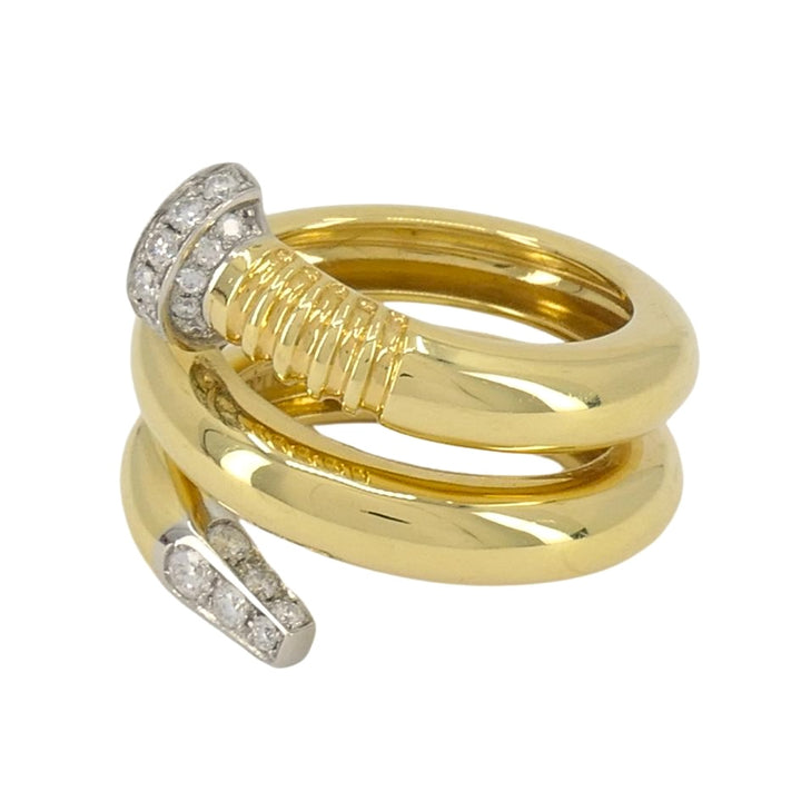 David Webb 18k Gold Platinum Diamond Nail Ring