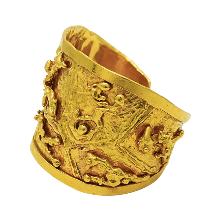 22k Gold Jean Mahie Wide Cuff Bracelet