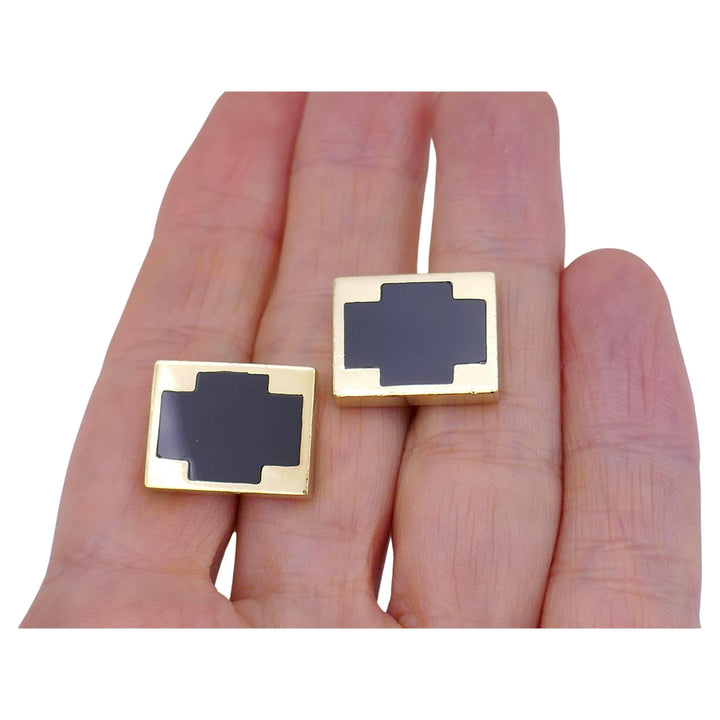 Vintage Gucci Gold Cufflinks Onyx
