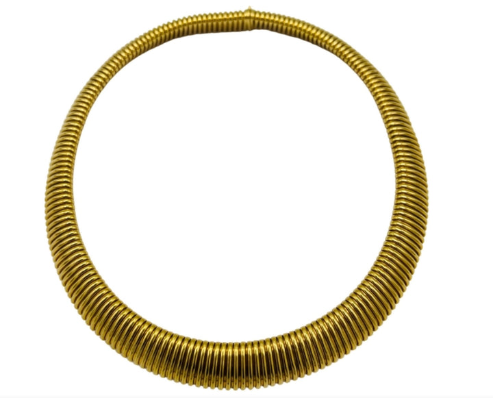 Vintage Carlo Weingrill Yellow Gold Tubogas Necklace
