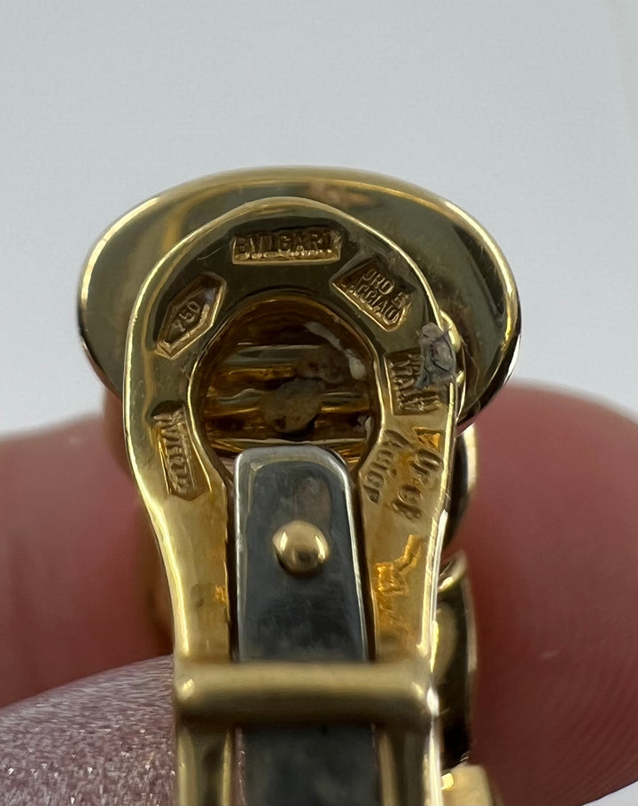 Bulgari Tubogas Gold Steel Earrings