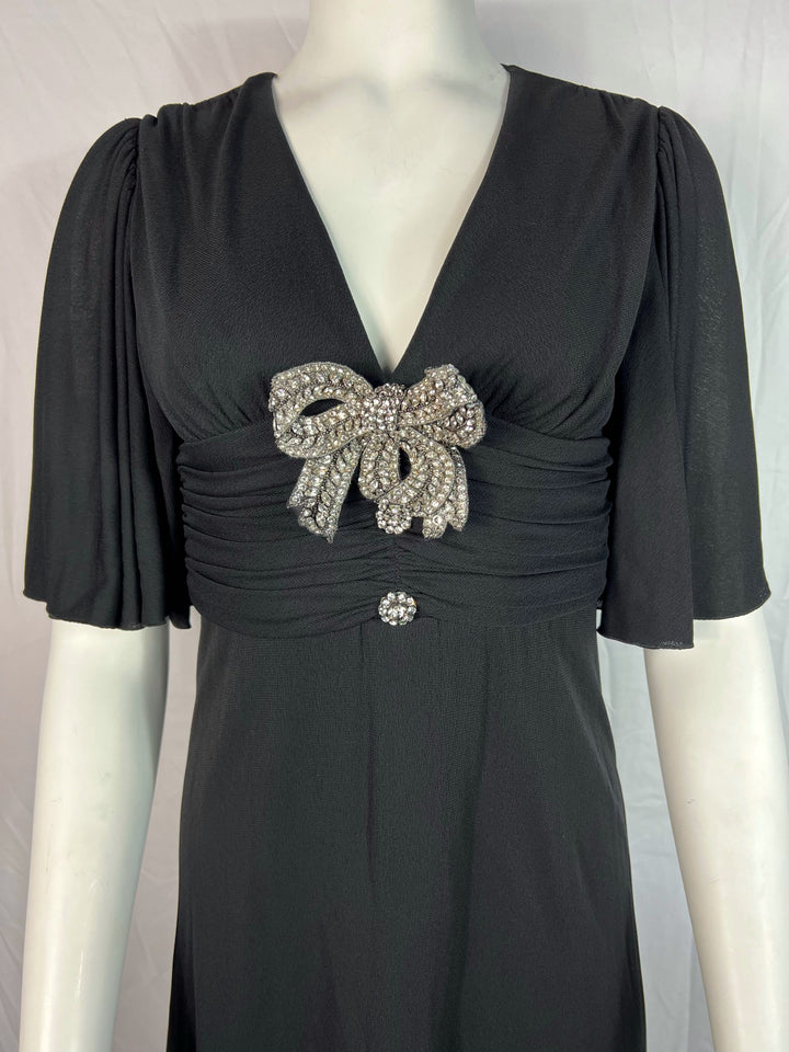 Gucci Maxi Dress Gown Rayon Silk, Size Small Black