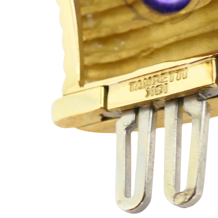 Amethyst Bracelet Tambetti 18k Gold Bangle Vintage Jewelry