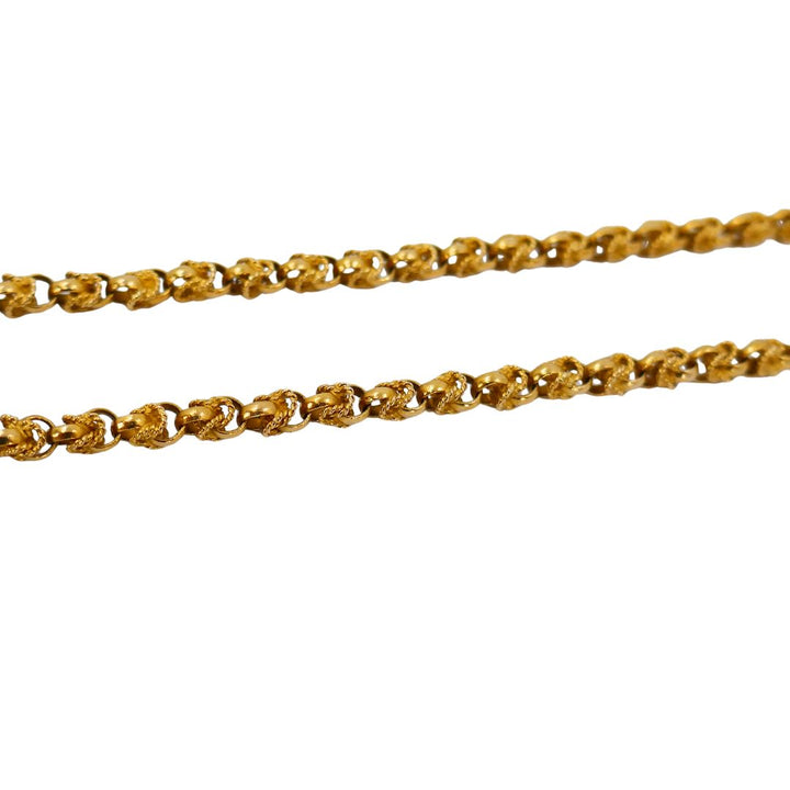 Antique Victorian Gold Mother of Pearl Equestrian Pendant Chain Necklace