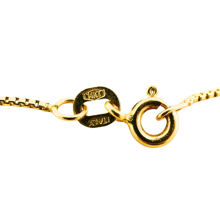 14k Gold Diamond Tennis Racket Pendant Necklace