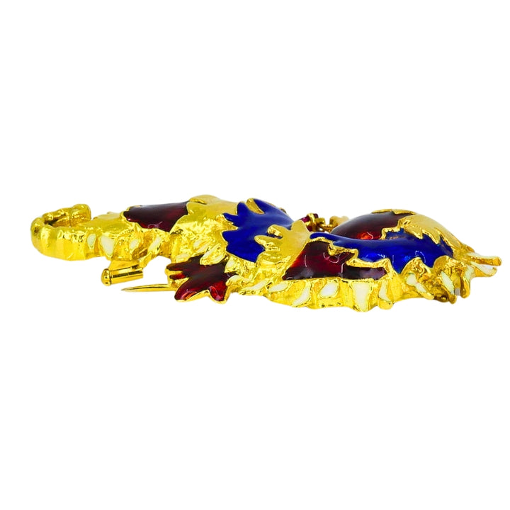 Aldo Cipullo for Cartier Seahorse Brooch Gold Enamel Gemstones