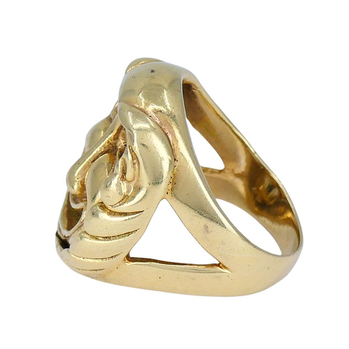 Vintage 14k Gold Greek Theater Flip Ring
