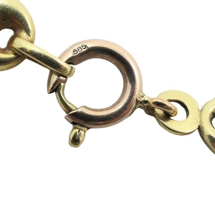 14k Gold Mariner Link Chain Necklace Vintage Jewelry