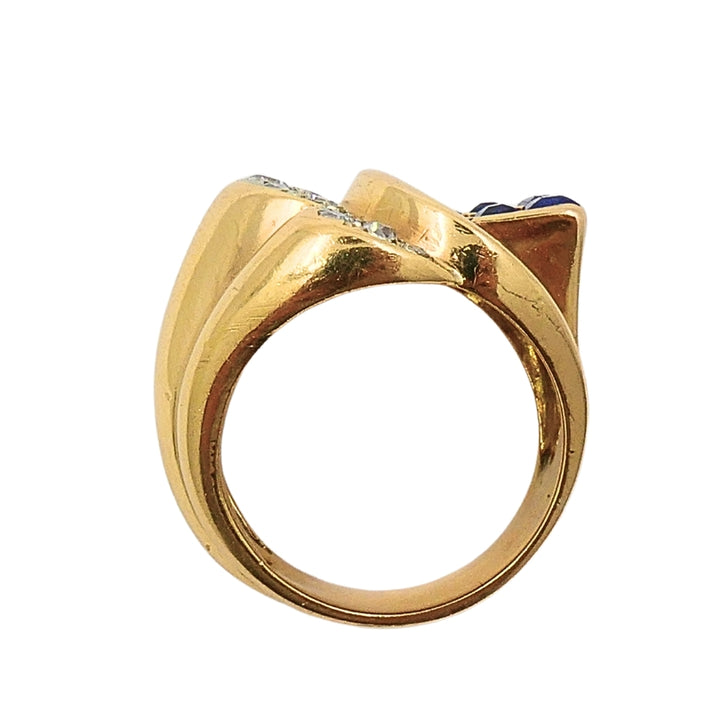 Vintage 18k Gold Sapphire Diamond Ring