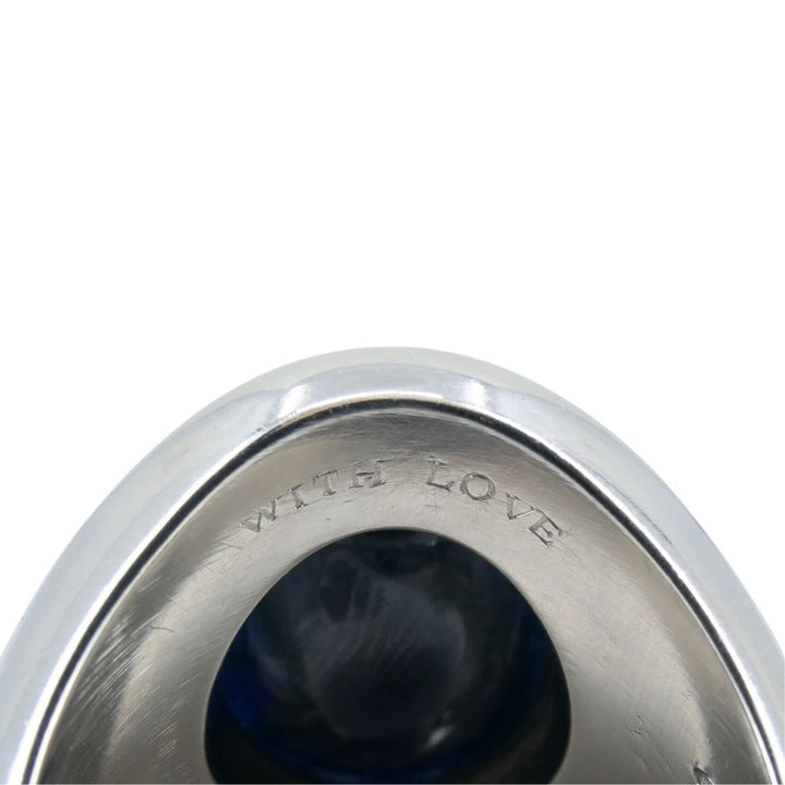 Bulgari Platinum Sapphire Custom Family Crest Signet Ring