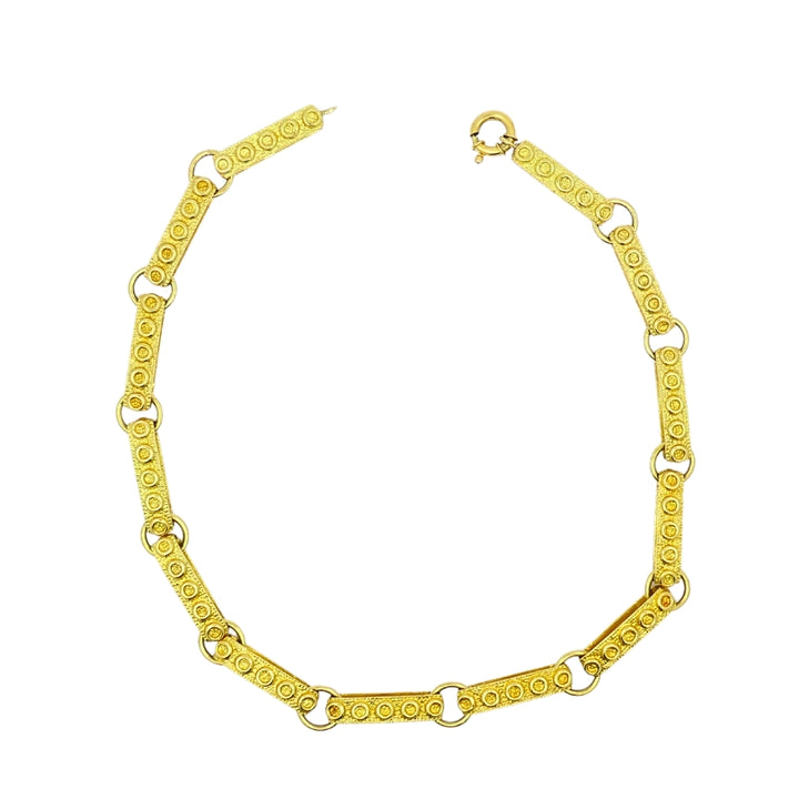 18k Gold Necklace Heavy Link Vintage