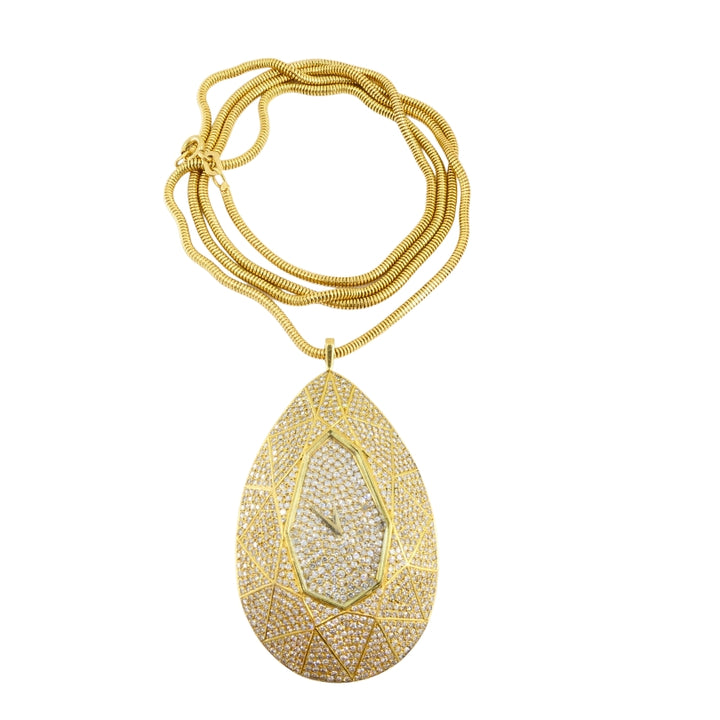 Vacheron Constantin Watch Pendant Diamond 18k Gold Certificate of Authenticity