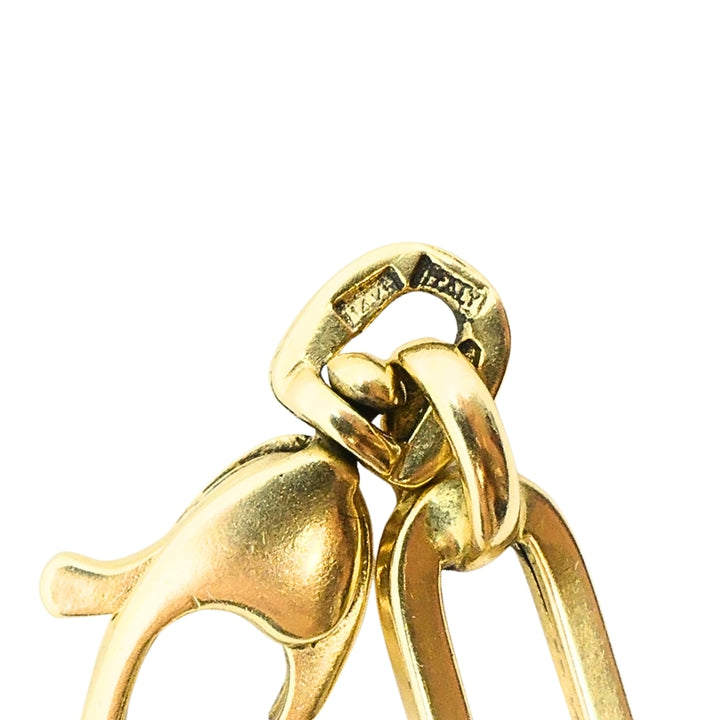 1970s Vintage Chain Bracelet 14k Gold Rectangular Links