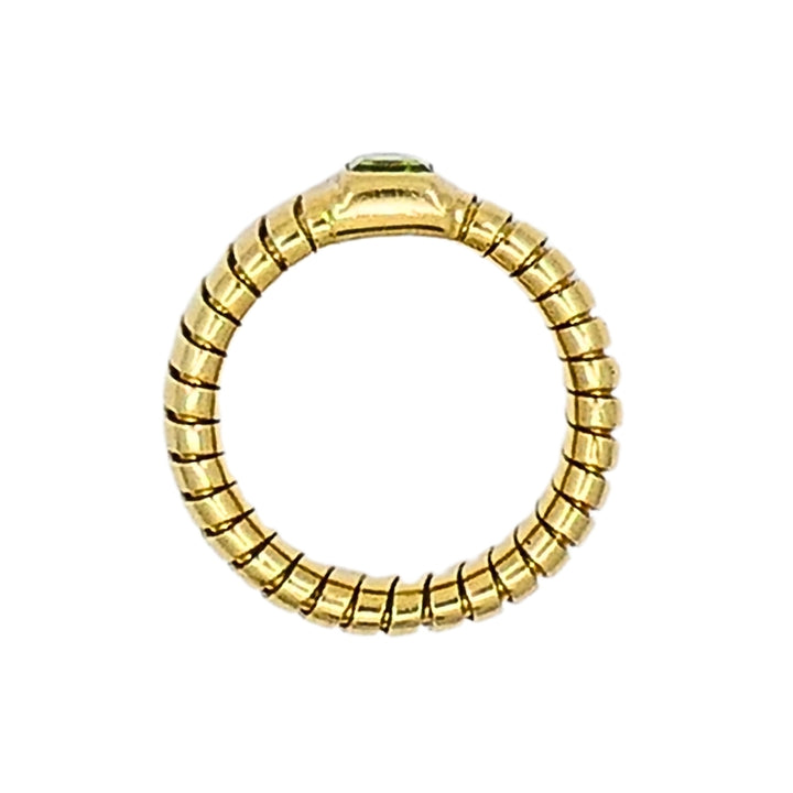 Bvlgari Tubogas 18k Gold Ring Peridot