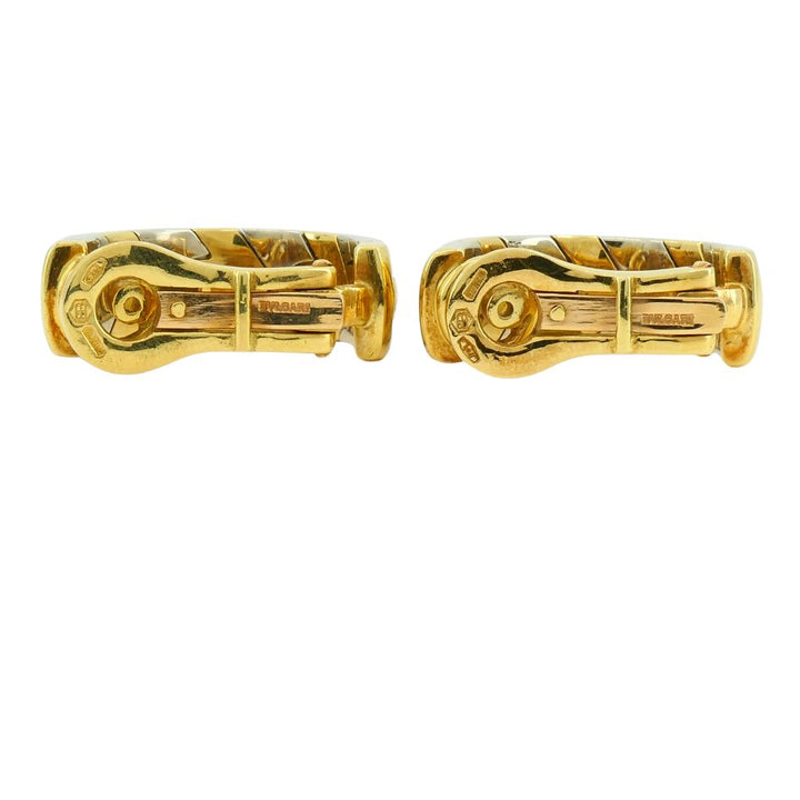 Bvlgari 18k Two-tone Gold Clip-on Huggie Alveare Earrings