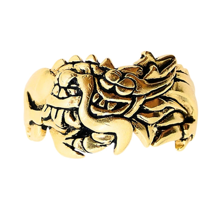Vintage Dragon Ring 14k Gold Men Jewelry