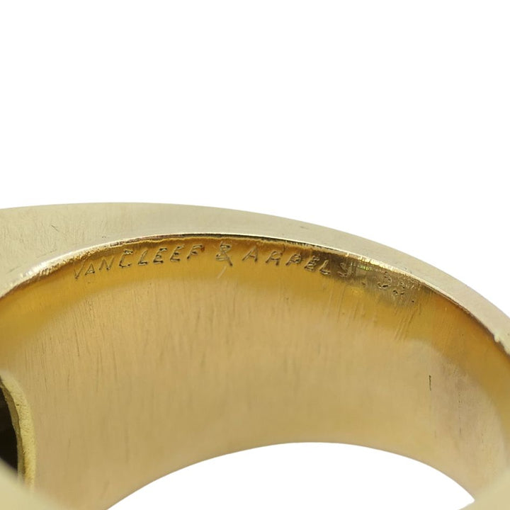 Retro Van Cleef & Arpels 18k Two-tone Gold Diamond Tank Ring