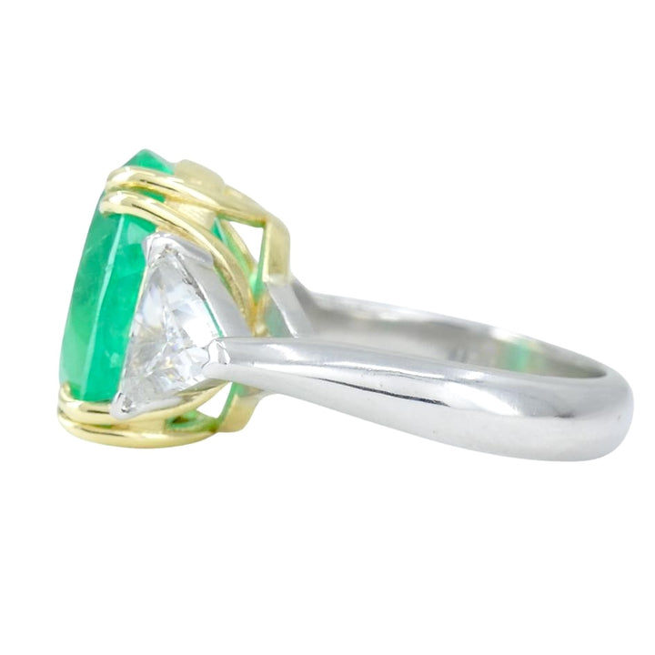 Natural 8ct. Emerald Diamond Ring 18k Gold Platinum