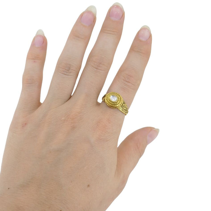 Antique 22k Gold Diamond Handmade Ring