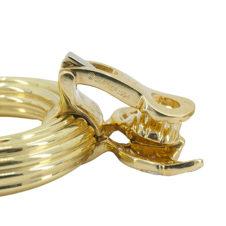 1994 Cartier 18k Gold Diamond Doorknocker Clip Earrings