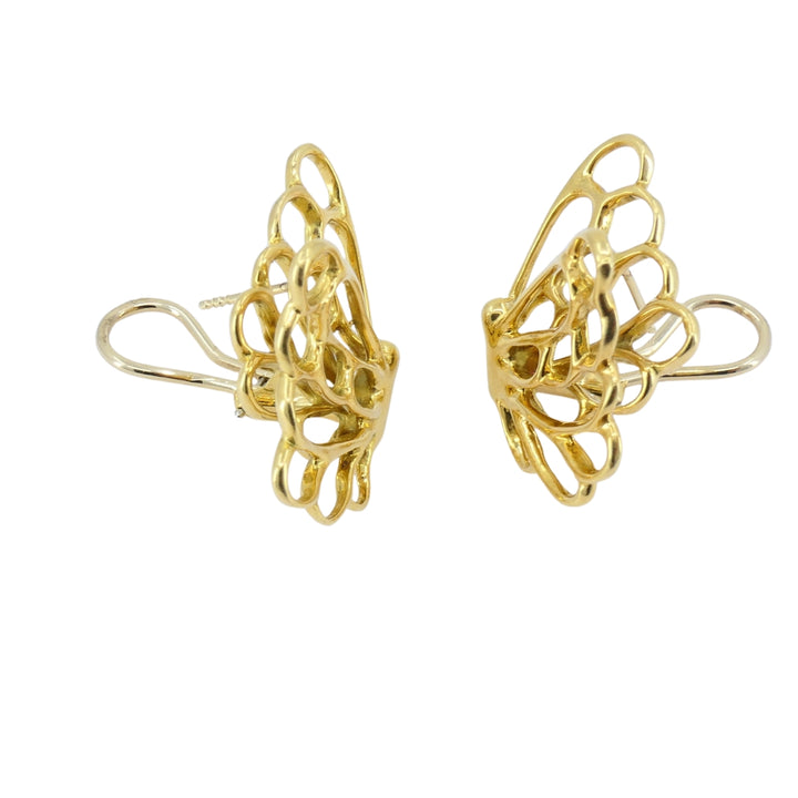 Angela Cummings 18k Gold Butterfly Earrings Vintage Designer Jewelry