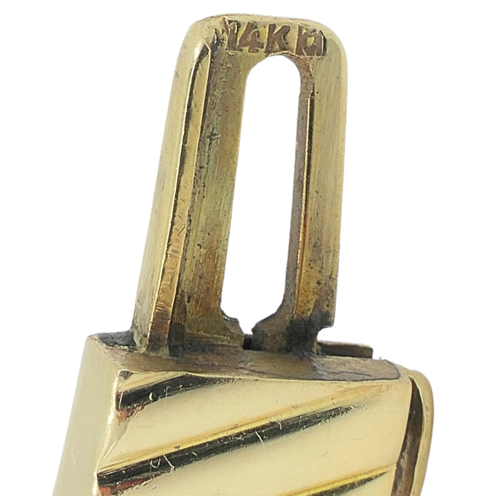 14k Gold Ribbed Bangle Vintage Bracelet