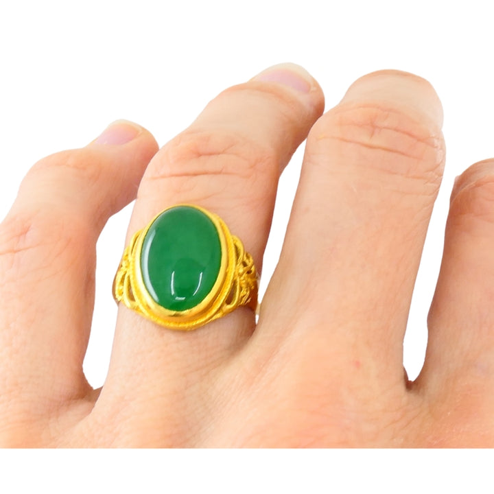 Antique Ring Jade 18k Gold