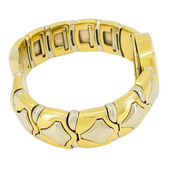 Bulgari Monete Silver Ancient Coin 18k Two Tone Gold Cuff Bracelet