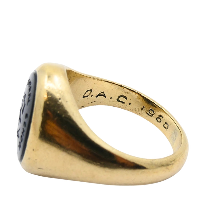 Antique Signet Ring Carved Carnelian 10k Gold