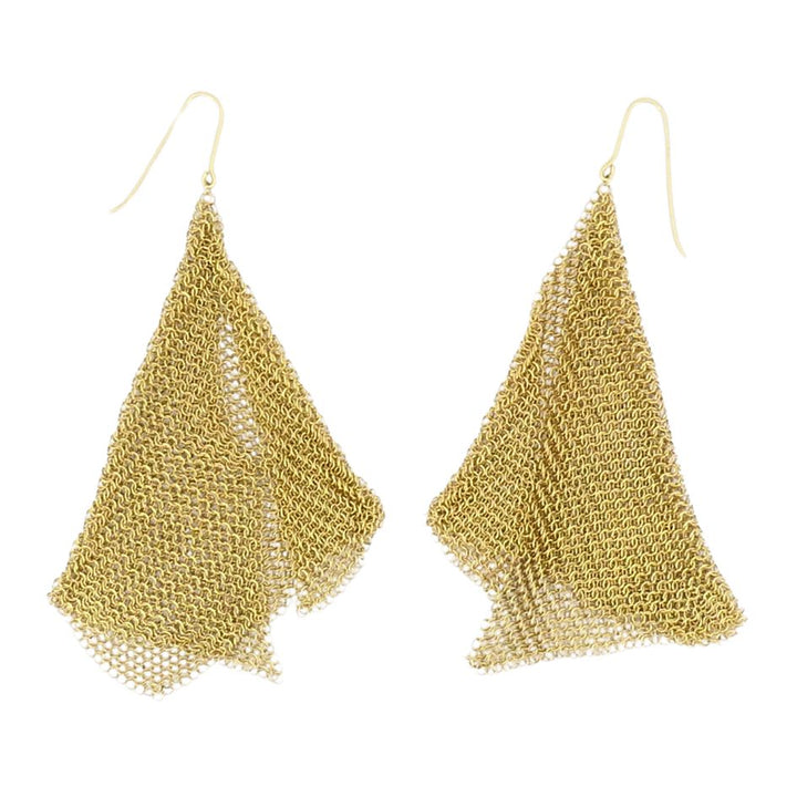 Elsa Peretti for Tiffany & Co. 18k Gold Large Mesh Drop Earrings