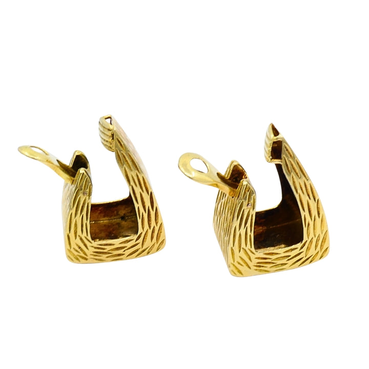 Wander France  Modern 18k Gold Geometric Clip-On Earrings