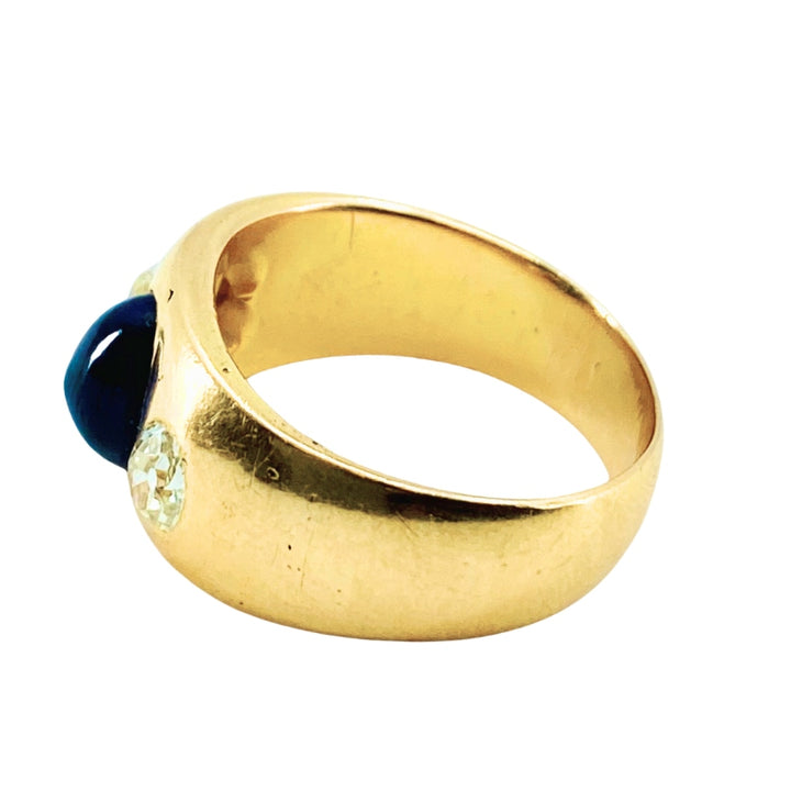 Vintage Gold Ring Three-Stone French Band