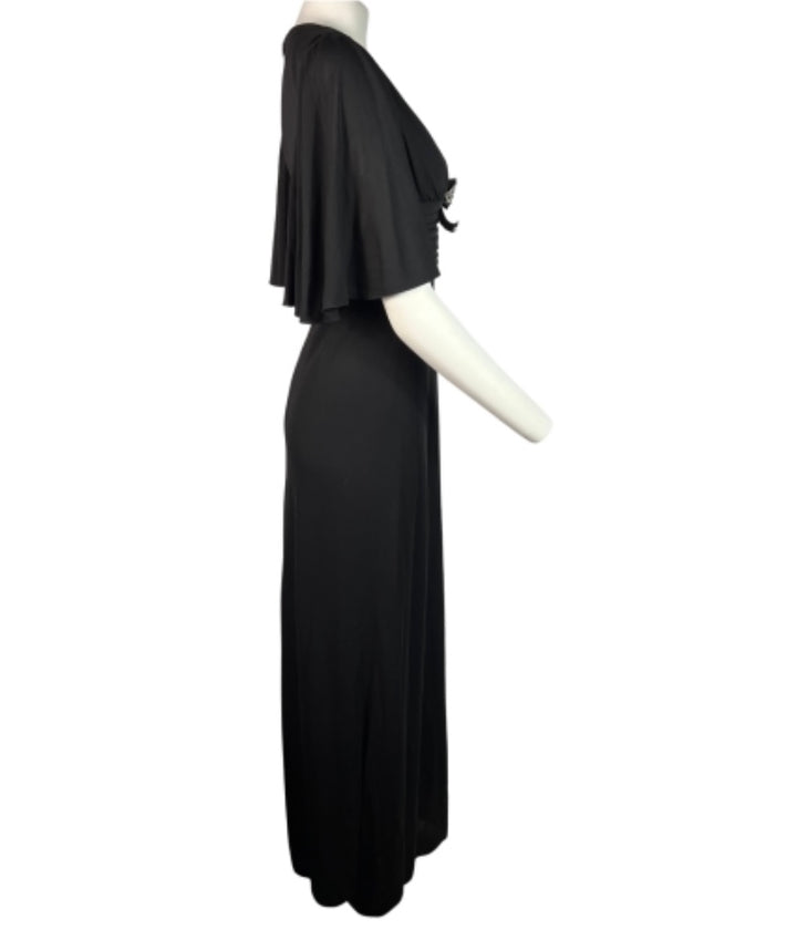 Gucci Maxi Dress Gown Rayon Silk, Size Small Black