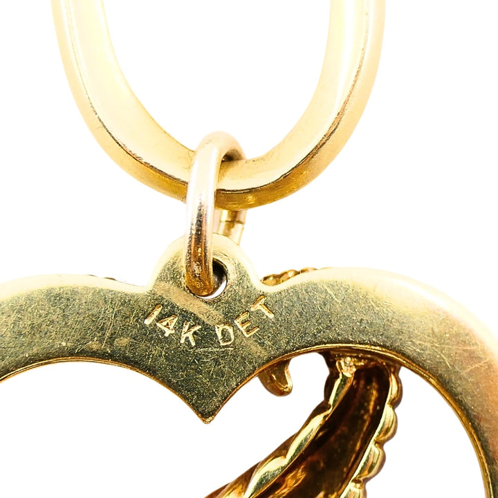 14k Gold Heart Pendant Cornucopia Design