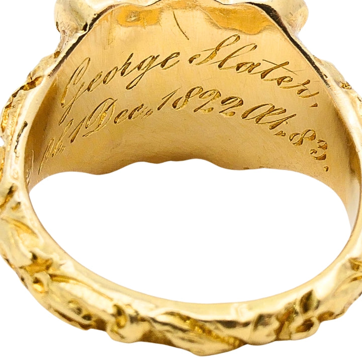 Georgian Lapis Lazuli Ring 18k Gold Diamond