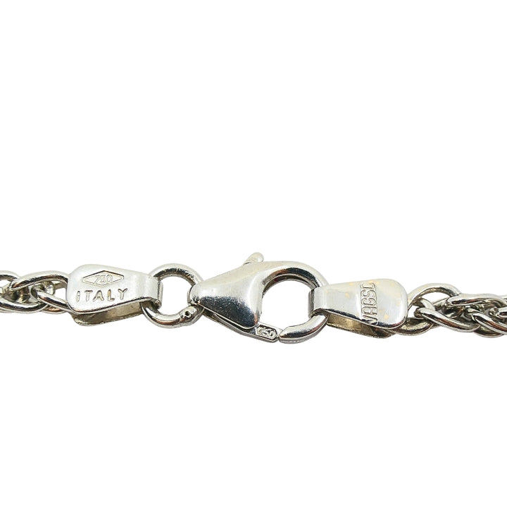 18k White Gold Monogram "S" Pendant Necklace