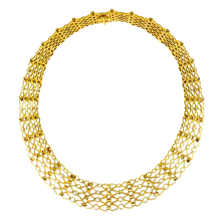 Vintage Tiffany & Co. Collar Necklace Gold Platinum Diamond Estate Jewelry