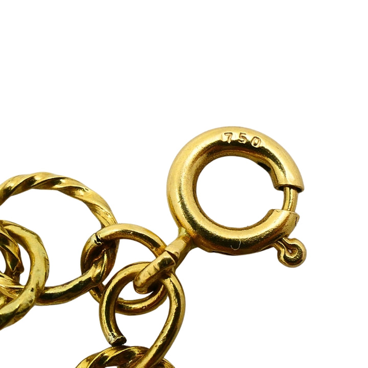 18k Gold Twisted Link Chain Necklace French Jewelry