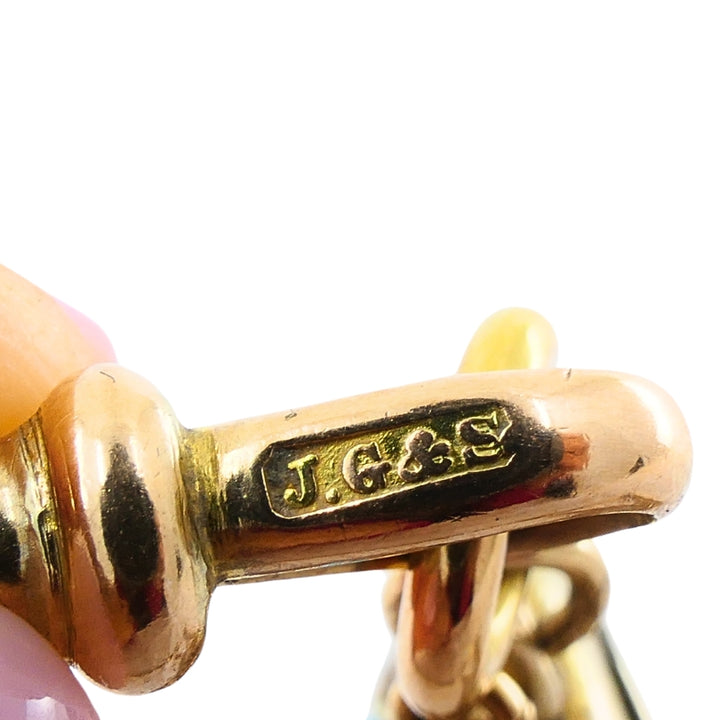 Antique 9k Gold Necklace Toggle Turquoise Locket