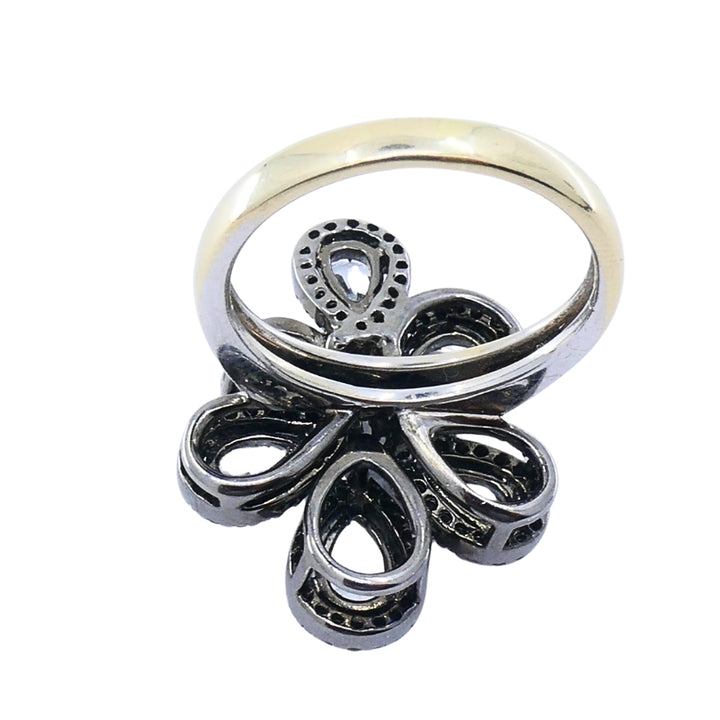 14k Gold  Diamond Floral Cocktail Ring
