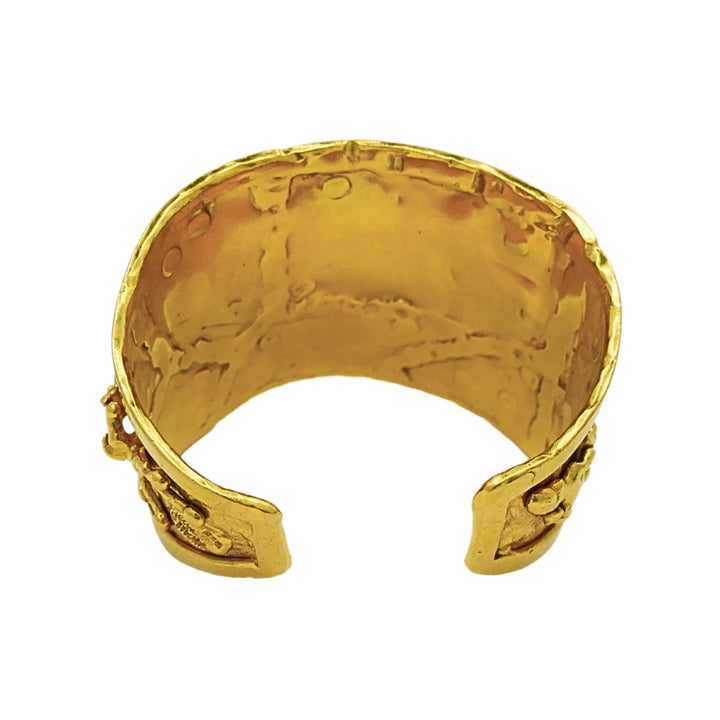 22k Gold Jean Mahie Wide Cuff Bracelet