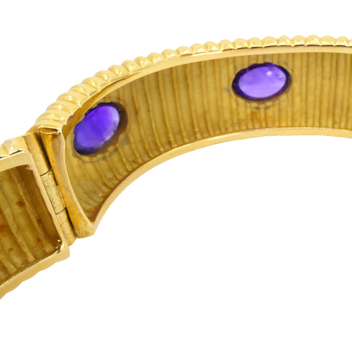Amethyst Bracelet Tambetti 18k Gold Bangle Vintage Jewelry