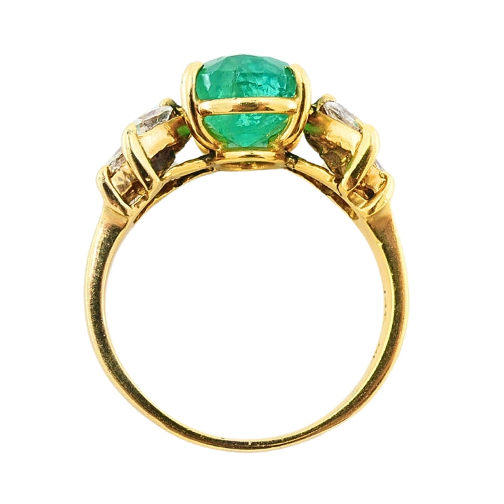 Vintage Emerald 14k Gold Diamond Ring
