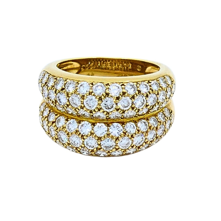 Cartier Double Band Dimond Gold Ring