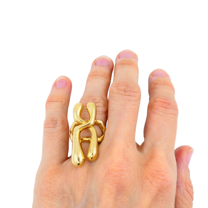 Ilias Lalaounis Ring 18k Gold Chromosome Motif