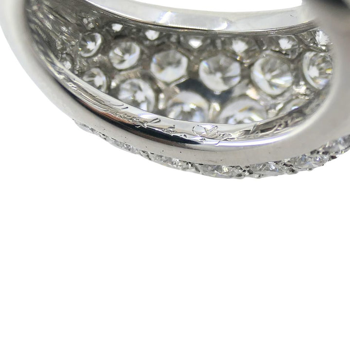 1960s Van Cleef & Arpels 18k White Gold Diamond Bombe Ring